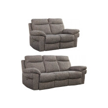 Tanya Brown Fabric Electric Recliner 3+2 Seater Sofa Set