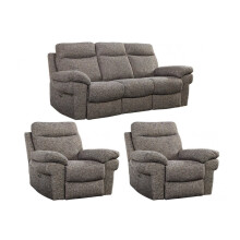 Tanya Brown Fabric Electric Recliner 3+1+1 Seater Sofa Set