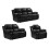 Valencia Black Leather Recliner 3+2+1 Seater Sofa Set 1