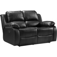 Valencia Black Leather Electric Recliner 2 Seater Sofa