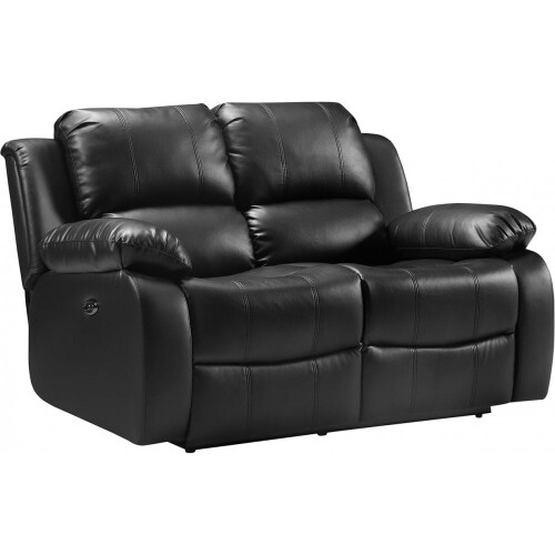 Valencia Black Leather Electric Recliner 2 Seater Sofa