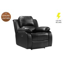 Valencia Genuine Leather Black Electric Power Recliner Armchair