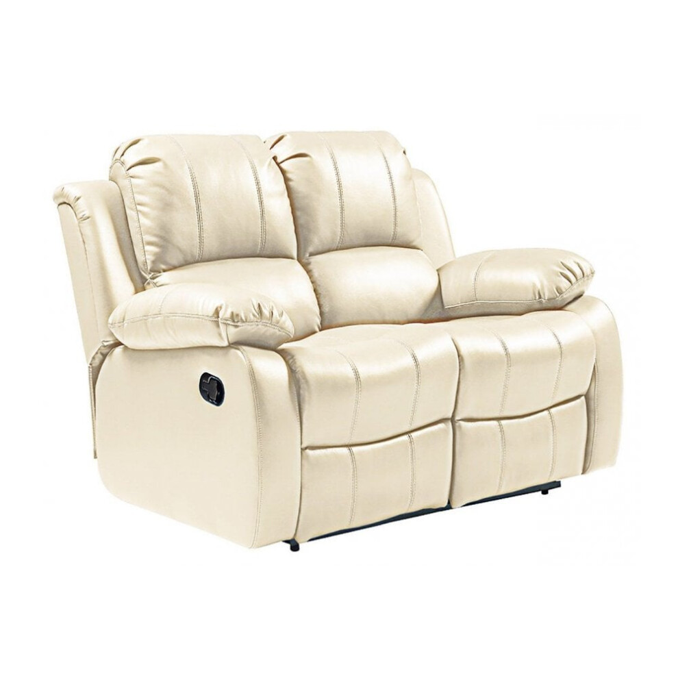 Valencia Cream Leather 2 Seater Recliner Sofa