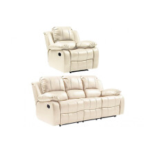 Valencia Cream Leather Recliner 3+1 Seater Sofa Set