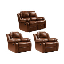Valencia Tan Leather Recliner 2+1+1 Seater Sofa Set