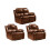 Valencia Tan Leather Recliner 2+1+1 Seater Sofa Set 1