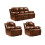 Valencia Tan Leather Recliner 3+1+1 Seater Sofa Set 1