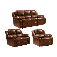 Valencia Tan Leather Recliner 3+2+1 Seater Sofa Set