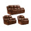 Valencia Tan Leather Recliner 3+2+1 Seater Sofa Set 1