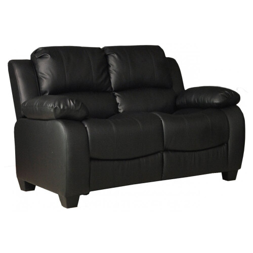 Valerie Black Leather 2 Seater Sofa