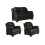 Valerie Black Leather 2+1+1 Seater Sofa Set 1
