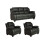 Valerie Black Leather 3+1+1 Seater Sofa Set 1