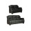Valerie Black Leather 3+2 Seater Sofa Set 1