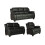Valerie Black Leather 3+2+1 Seater Sofa Set 1