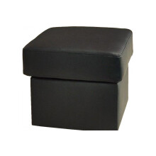 Valerie Black Leather Footstool
