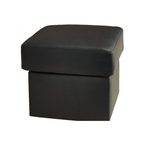 Valerie Black Leather Footstool