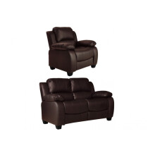 Valerie Brown Leather 2+1 Seater Sofa Set