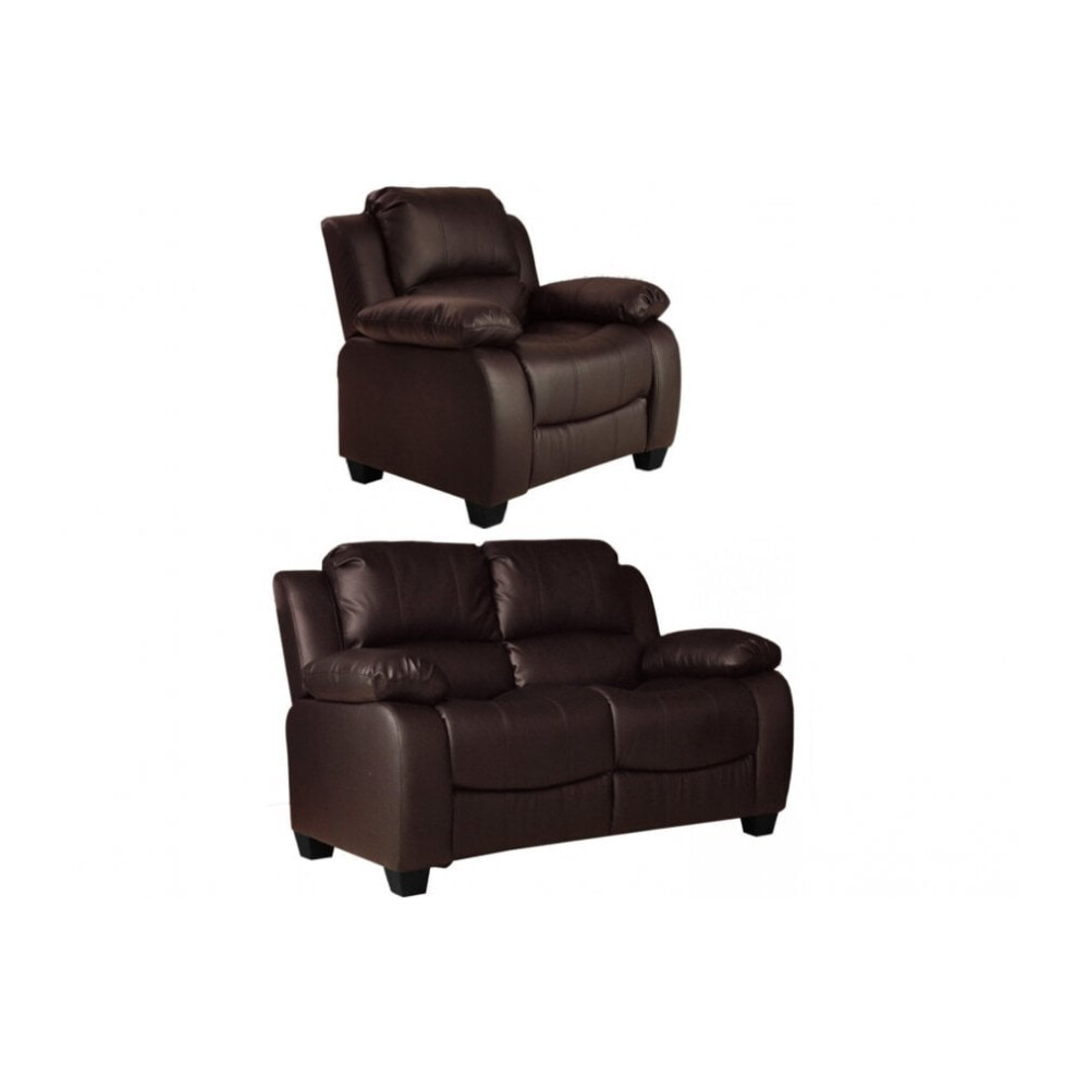 Valerie Brown Leather 2+1 Seater Sofa Set