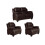 Valerie Brown Leather 2+1+1 Seater Sofa Set 1