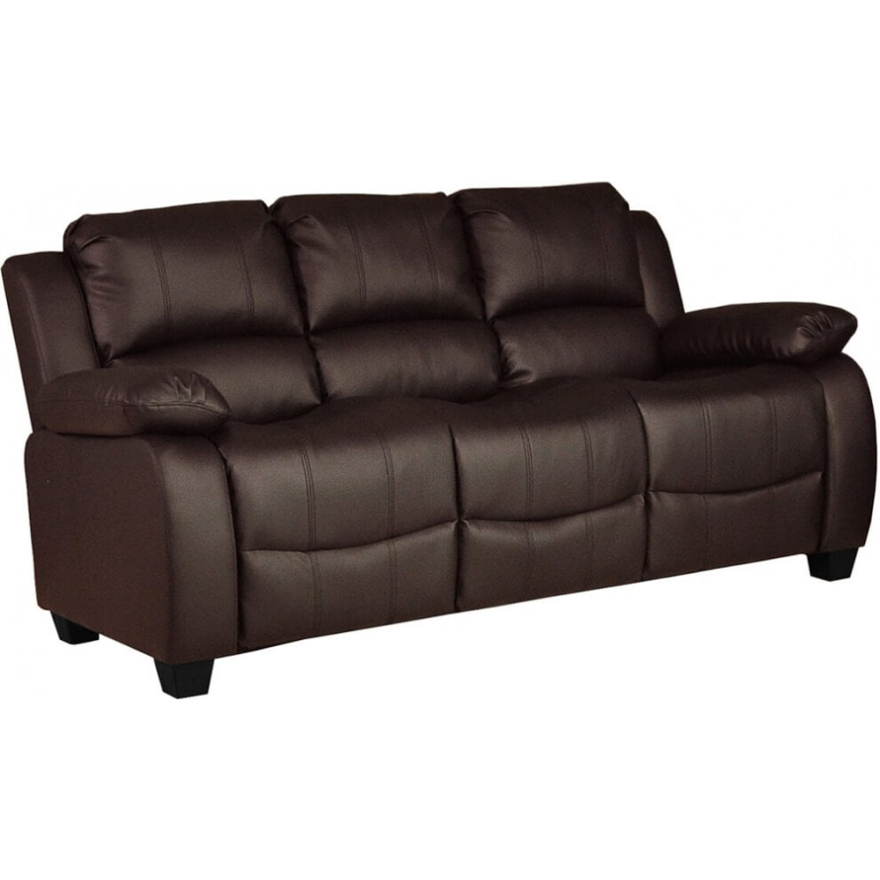 Furnitureinstore Valerie Brown Leather 3 Seater Sofa