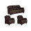 Valerie Brown Leather 3+1+1 Seater Sofa Set 1