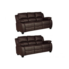 Valerie Brown Leather 3+3 Seater Sofa Set