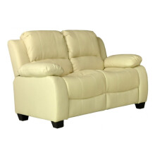 Valerie Cream Leather 2 Seater Sofa