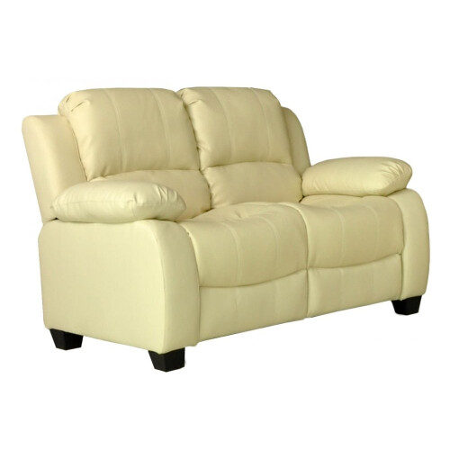 Valerie Cream Leather 2 Seater Sofa