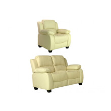 Valerie Cream Leather 2+1 Seater Sofa Set
