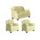 Valerie Cream Leather 2+1+1 Seater Sofa Set 1