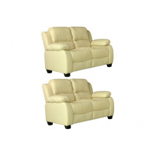 Valerie Cream Leather 2+2 Seater Sofa Set