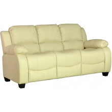 Valerie Cream Leather 3 Seater Sofa