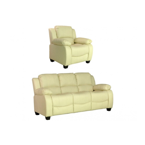 Valerie Cream Leather 3+1 Seater Sofa Set