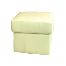 Valerie Cream Leather Footstool