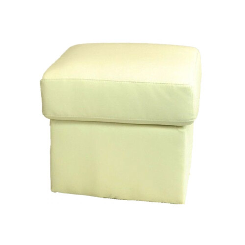 Valerie Cream Leather Footstool
