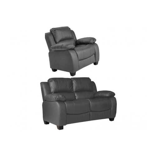 Valerie Grey Leather 2+1 Seater Sofa Set