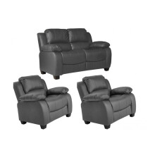 Valerie Grey Leather 2+1+1 Seater Sofa Set