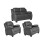 Valerie Grey Leather 2+1+1 Seater Sofa Set 1