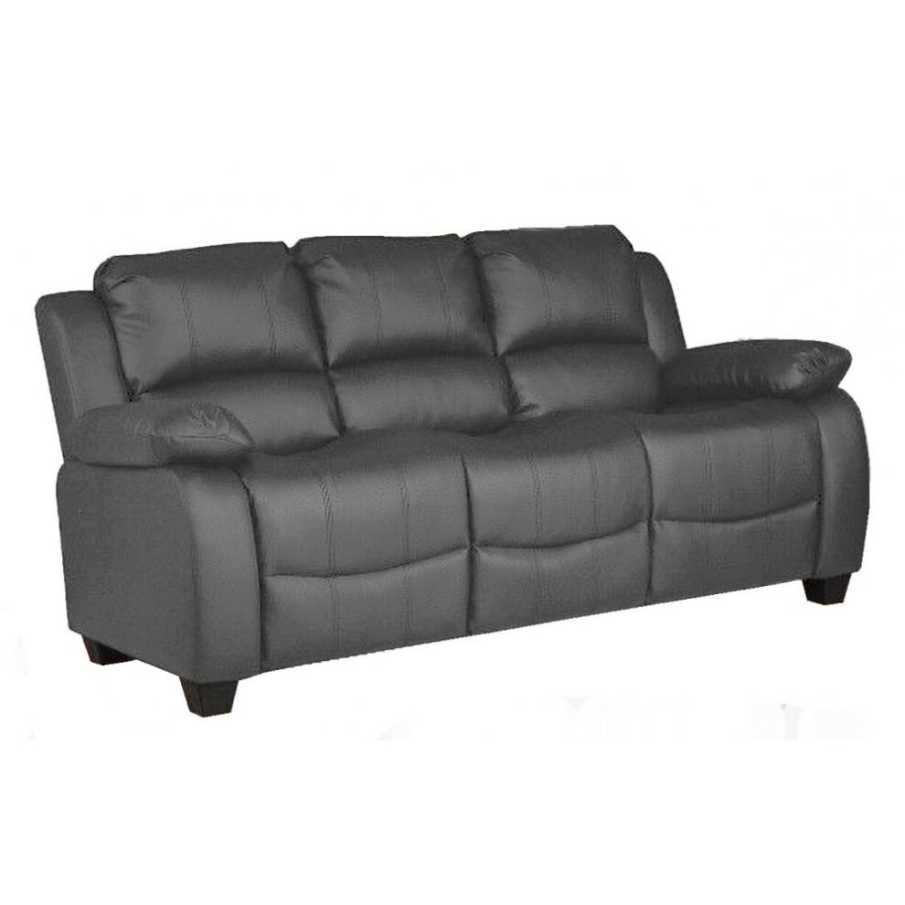 Valerie Grey Leather 3 Seater Sofa