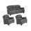 Valerie Grey Leather 3+1+1 Seater Sofa Set 1