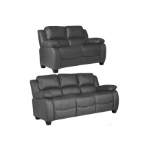 Valerie Grey Leather 3+2 Seater Sofa Set