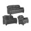 Valerie Grey Leather 3+2+1 Seater Sofa Set 1