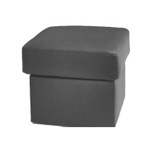 Valerie Grey Leather Foostool