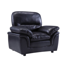 Verona Black Leather Armchair