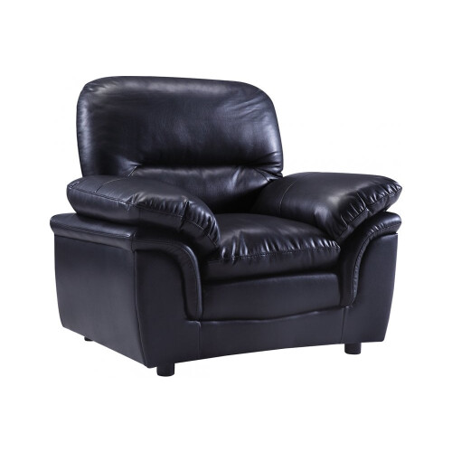 Verona Black Leather Armchair