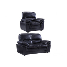 Verona Black Leather 2+1 Seater Sofa Set