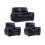 Verona Black Leather 2+1+1 Seater Sofa Set 1