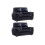 Verona Black Leather 2+2 Seater Sofa Set 1