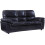 Verona Black Leather 3 Seater Sofa 1