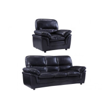 Verona Black Leather 3+1 Seater Sofa Set